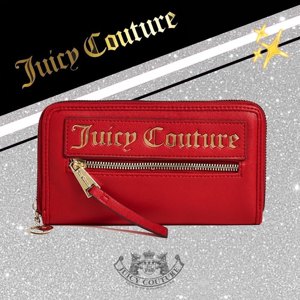 2/$40 Juicy Couture Glam Rock Crimson Red Zip Wallet